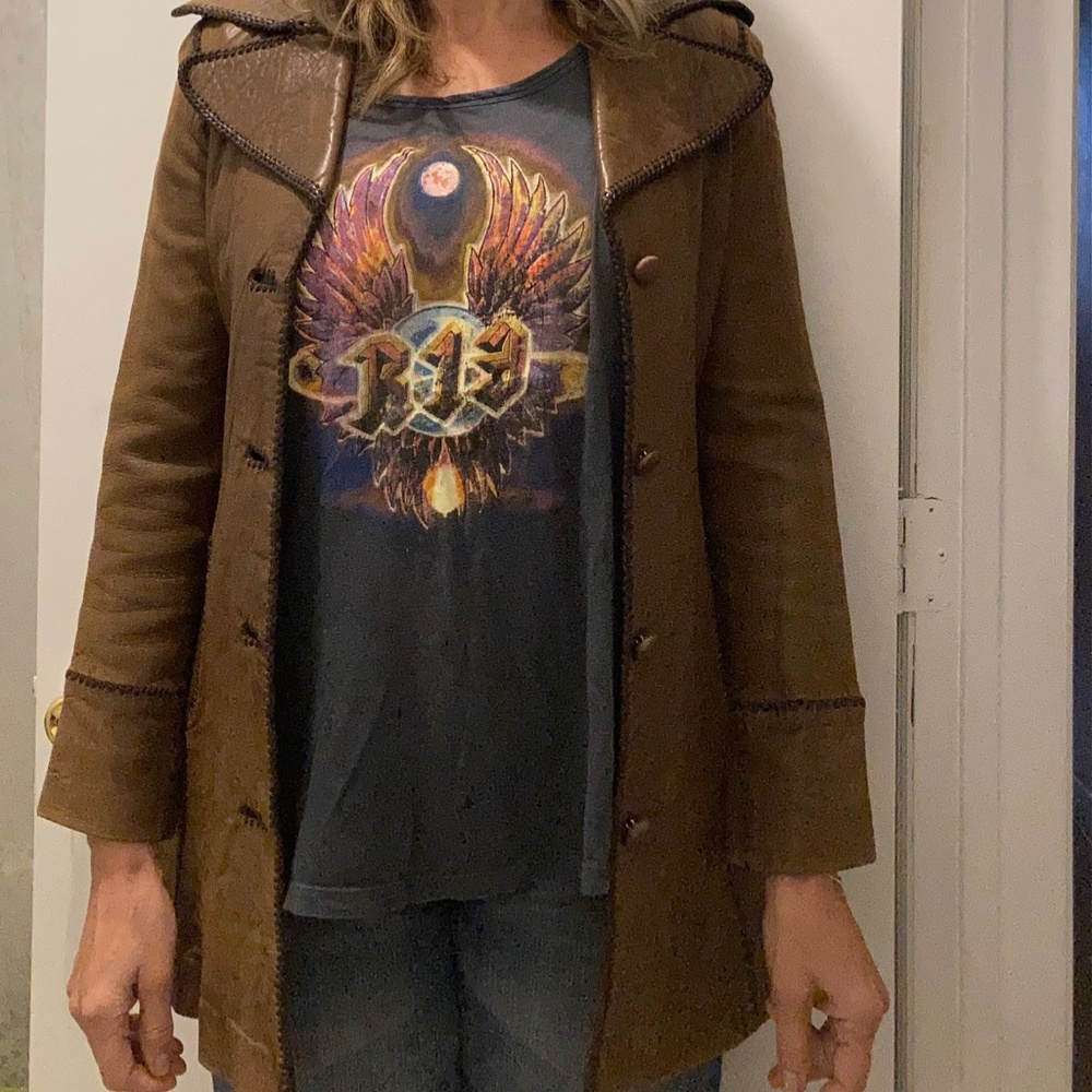 vintage western inspired leather jacket